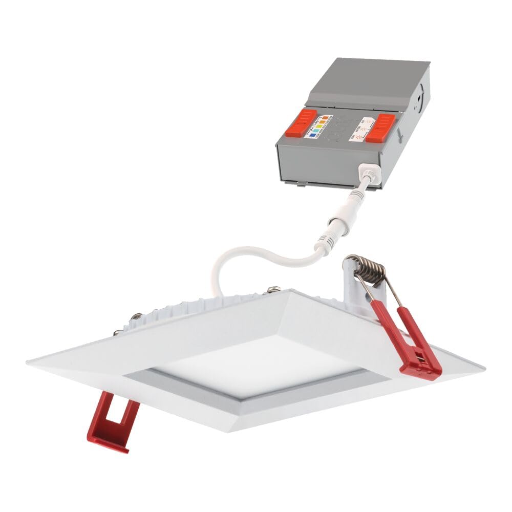 Juno LED Recessed Lights 6 Inch Square Wafer Downlight, 5-in-1